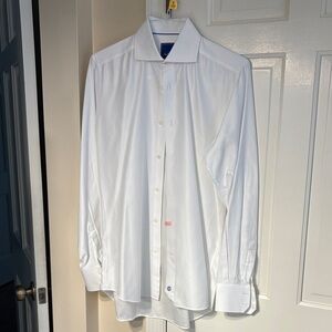 David Donahue classic White Men's Shirt-trim fit. 15 1/2 x 34/35